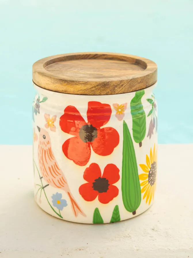 Liliana Wooden Jar
