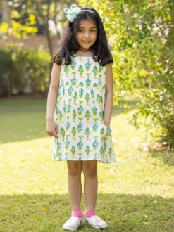 Little Fish Organic Cotton Block Printed Dress
