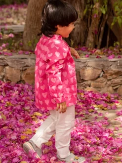 Little Hearts Organic Cotton Block Printed Kurta
