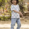 Little Lotus Organic Cotton Block Printed T-shirt