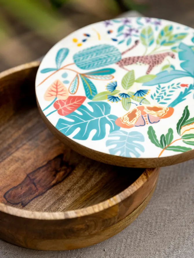 Madagascar Solid Wood Bowl With Lid