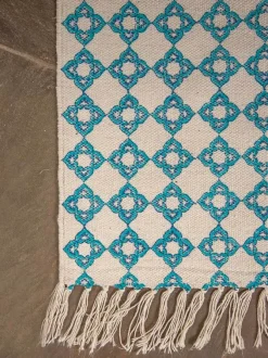 Mahtab Block Printed Cotton Dhurrie Rug