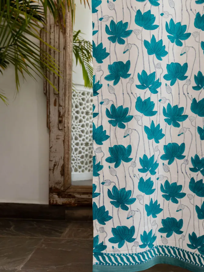 Maithli Hand Block Printed Cotton Curtain