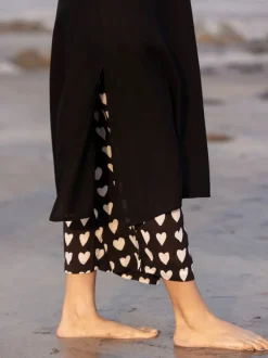 Malang Solid Black Slub Long Kurta