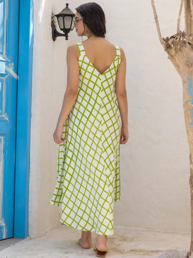 Marie Hand Block Printed Sleeveless Dress