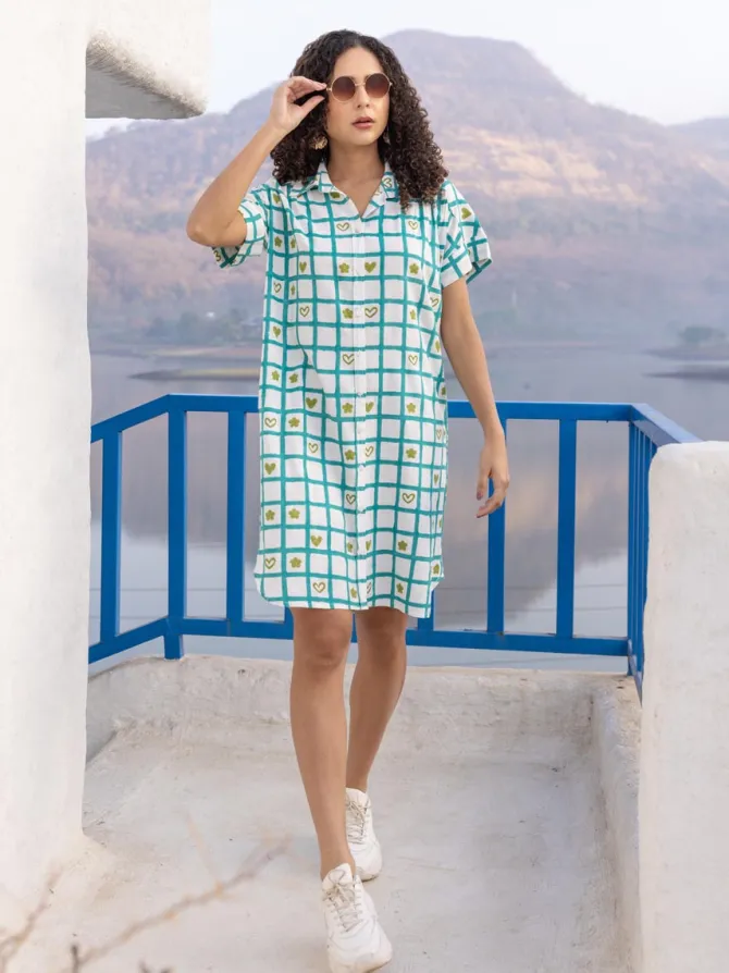 Matilda Hand Block Printed Shirt Dress