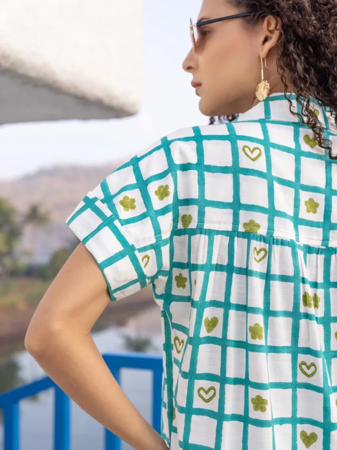 Matilda Hand Block Printed Shirt Dress
