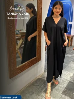 Maya Black Kaftan Dress