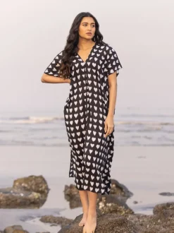 Maya Memsaab Black Modal Kaftan Dress