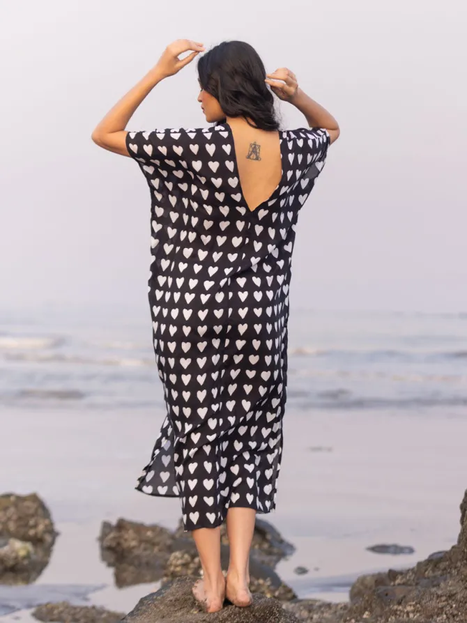 Maya Memsaab Black Modal Kaftan Dress