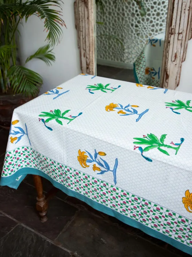 Megha Block Printed Cotton Table Cover