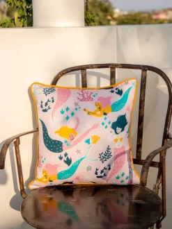 Mermaid Love Cotton Cushion Cover