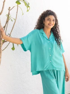 Mint Solid Turquoise Shirt