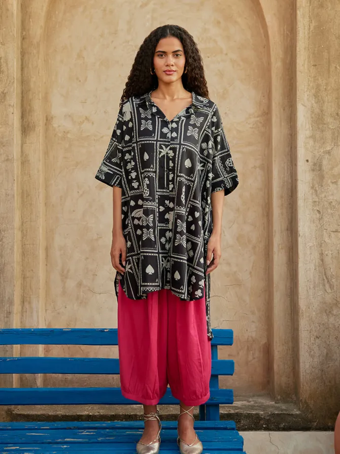 Mosaic Oversized Long Shirt