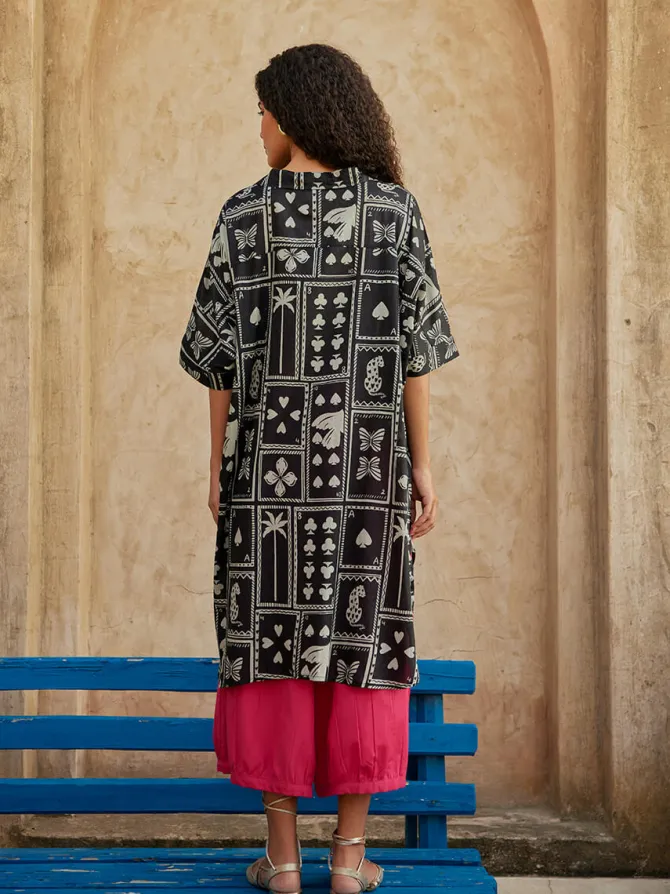 Mosaic Oversized Long Shirt