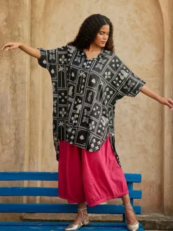 Mosaic Oversized Long Shirt