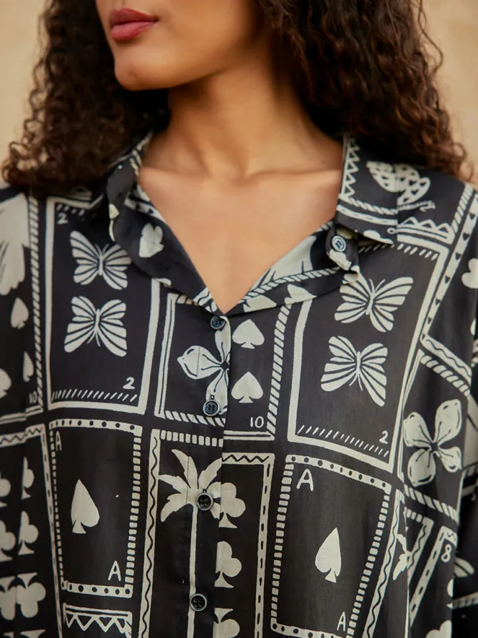 Mosaic Oversized Long Shirt