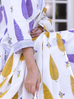 Mustard Cypress Hand Block Printed Cotton Dupatta