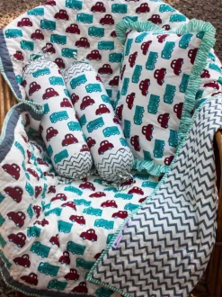 My Red Car Organic Cotton Infant Bolster Cover - Set of 2