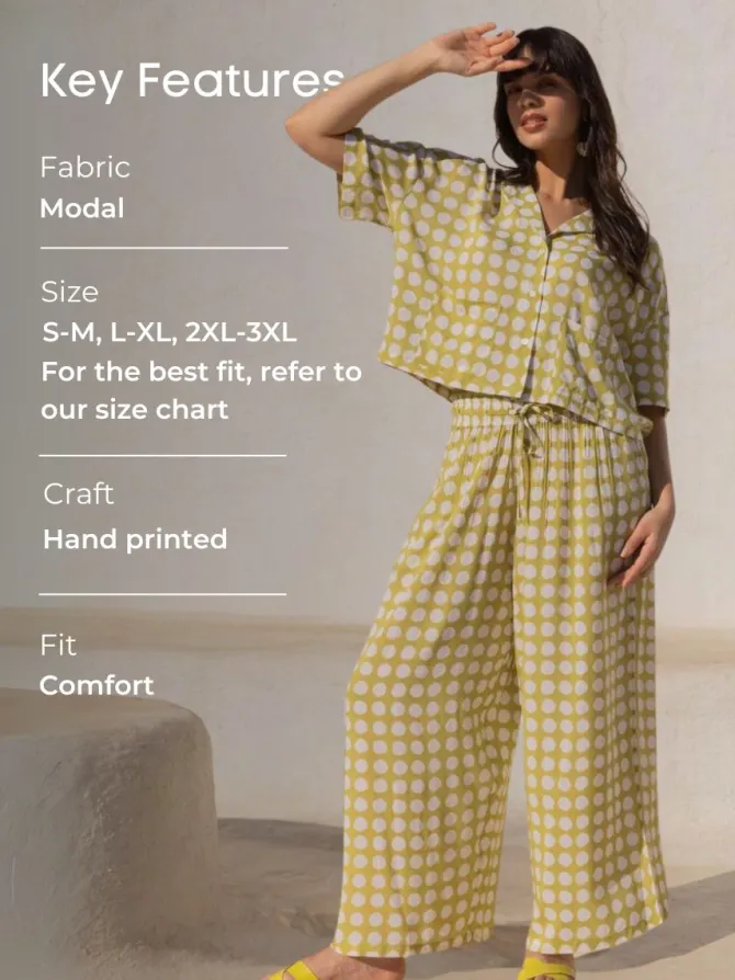 Natasha Green Polka Modal Shirt Top