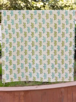 Nautical Hand Block Printed Cotton Bath Towel