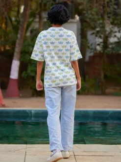Nav Hand Block Printed Comfort Fit T-shirt