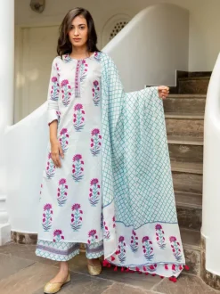 Nazm Block Printed Cotton Dupatta