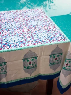 Noor Block Printed Cotton Table Cover