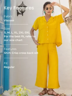 Notting Hill Solid Yellow Co-ord Set of 2