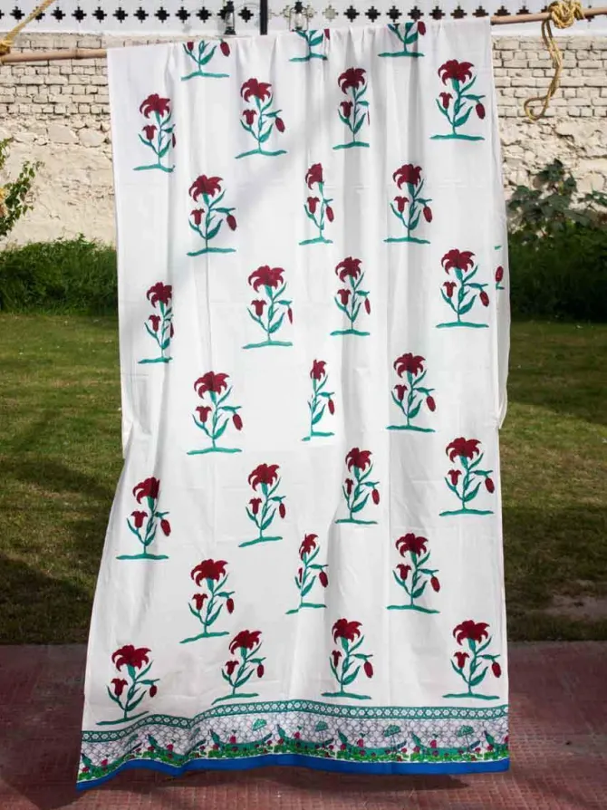 Oonjal Block Printed Cotton Curtain