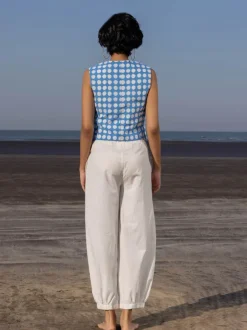Oxford Blue Polka Cotton Waistcoat