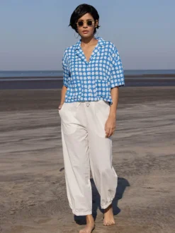 Pacific Blue Polka Modal Shirt Top