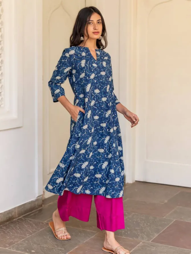 Padma Dabu Cotton Long Kurta