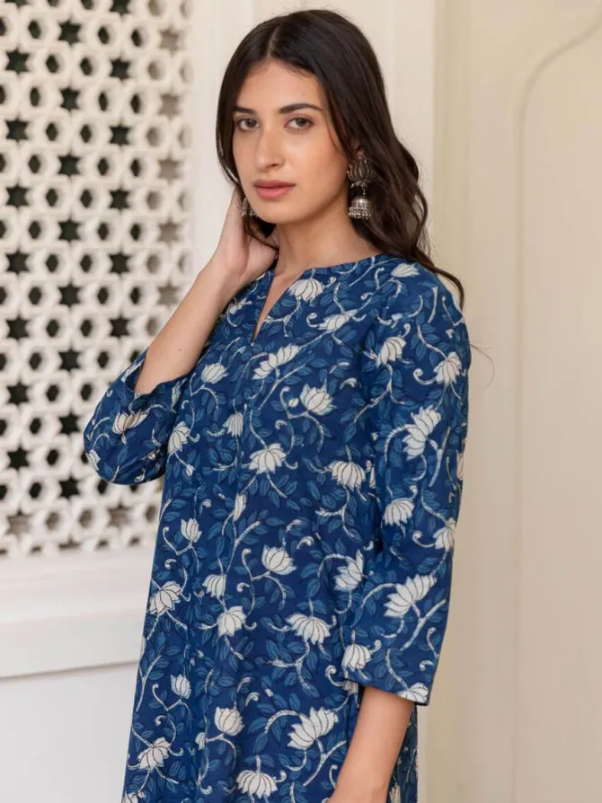 Padma Dabu Cotton Long Kurta
