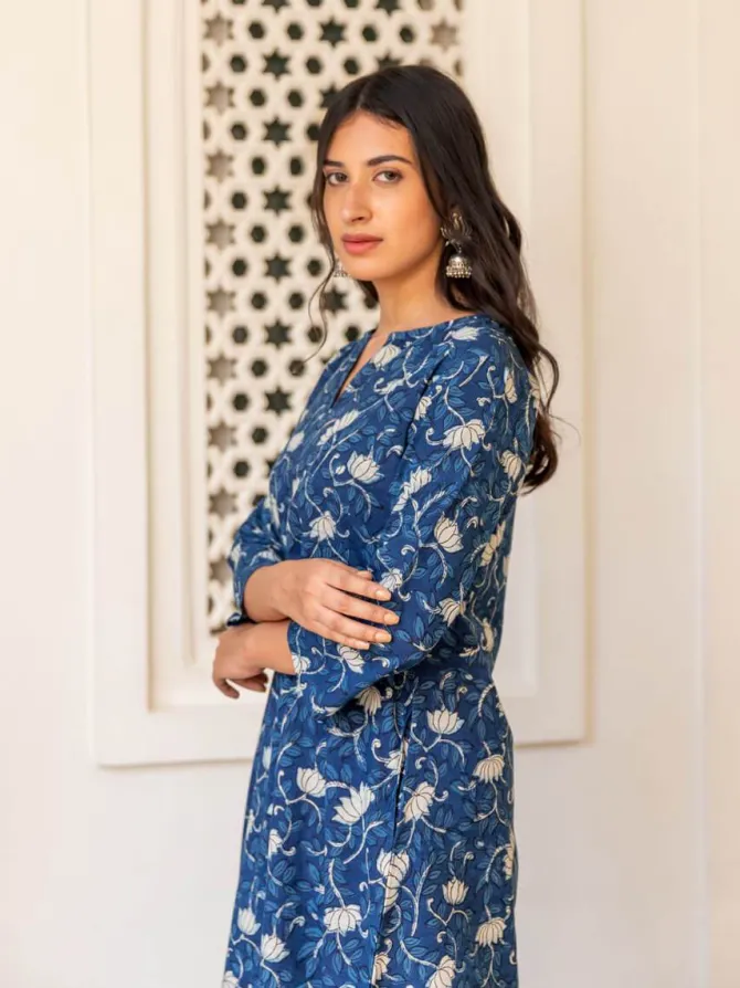 Padma Dabu Cotton Long Kurta