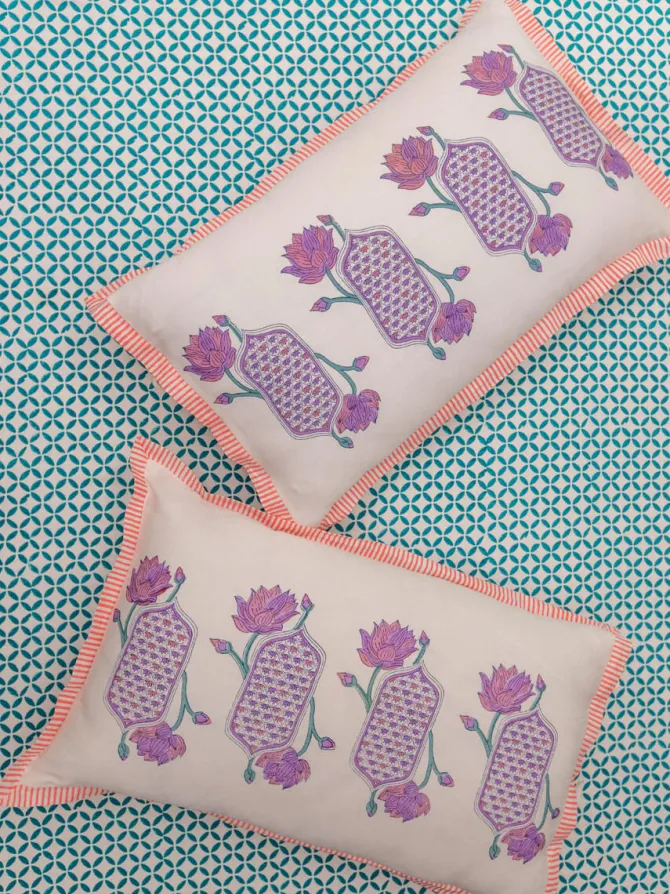Padma Hand Block Printed Cotton Bed Sheet