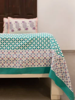 Padma Hand Block Printed Cotton Bed Sheet