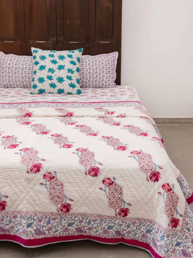 Padmaja Block Printed Cotton Quilt