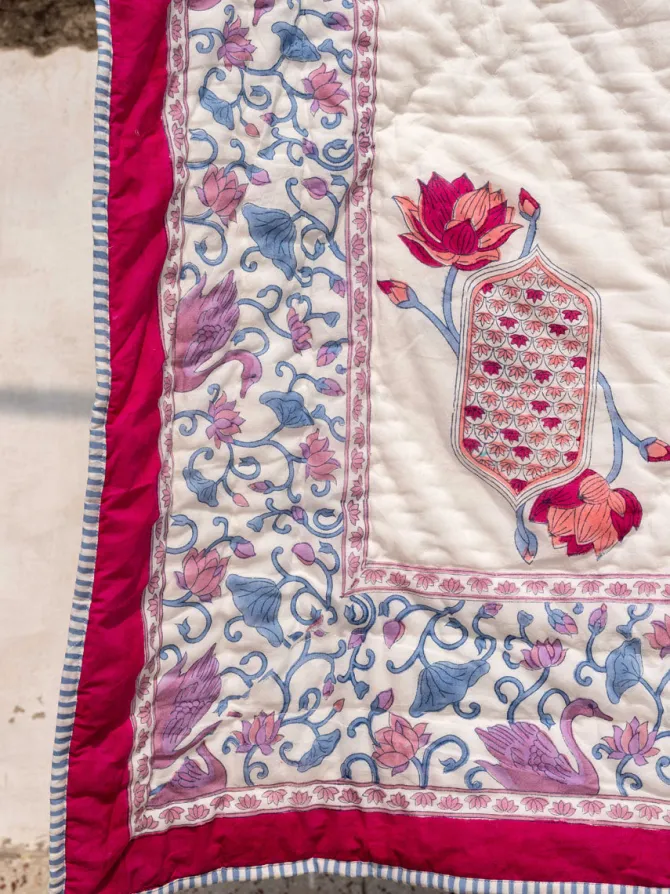 Padmaja Block Printed Cotton Quilt