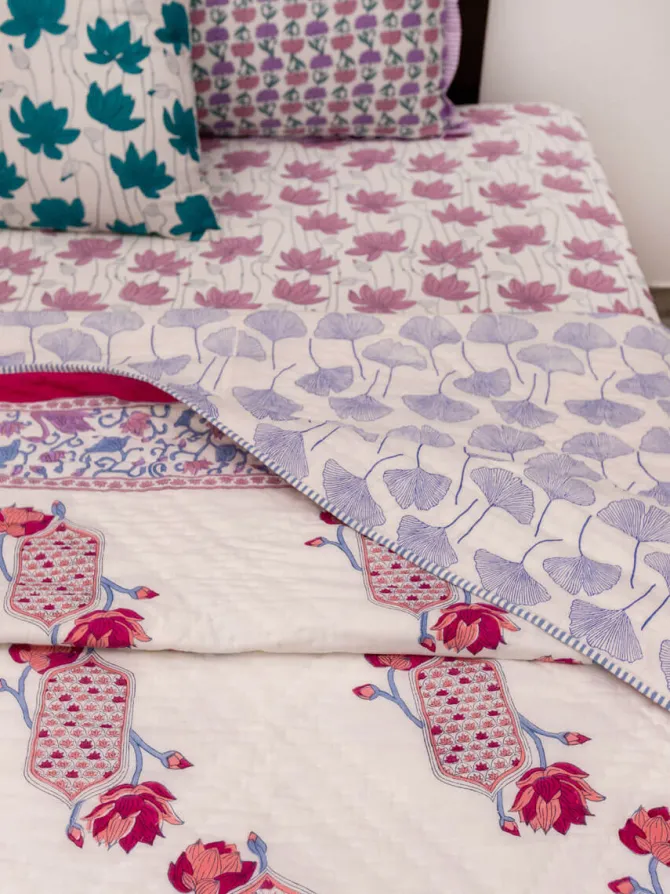 Padmaja Block Printed Cotton Quilt