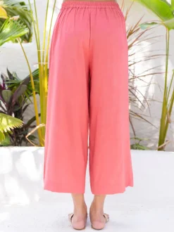 Peach Solid Pink Palazzo Pants