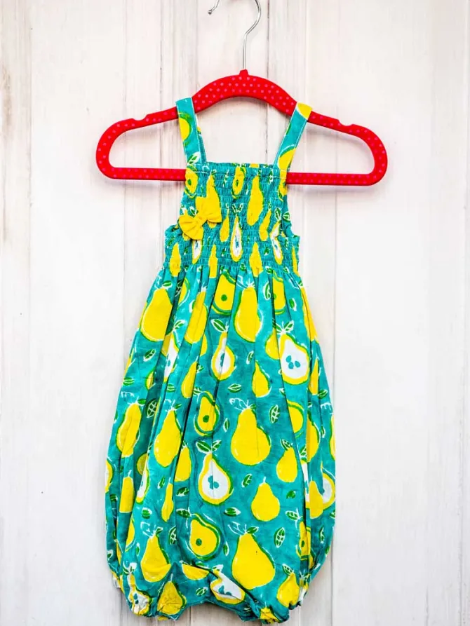 Pear Organic Cotton Block Printed Romper