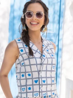 Penelope Hand Block Printed Waistcoat