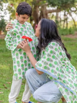 Phulwari Organic Cotton Block Printed Kurta