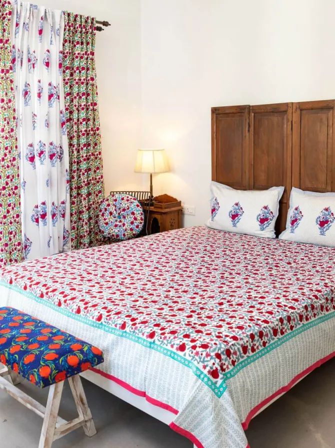 Pinar Block Printed Cotton Curtain