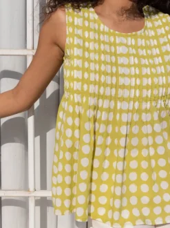 Pine Green Polka Pintuck Top