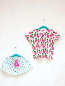 Pineapple Crush Organic Cotton Block Printed Top & Shorts Set