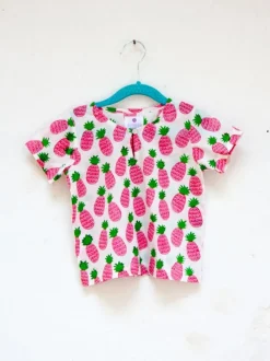 Pineapple Crush Organic Cotton Block Printed Top & Shorts Set