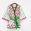 Pineapple Melody Block Printed Waffle Cotton Bath Robe