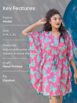 Pink Crush Modal Short Kaftan